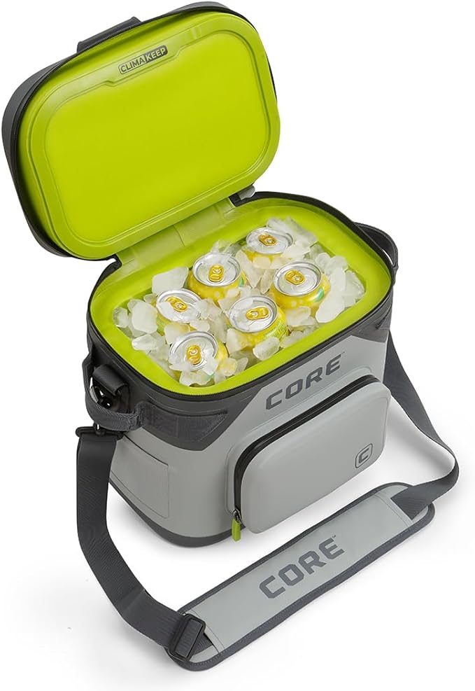 CORE Magnetic Leak Proof Soft Cooler with Waterproof Zipper | Insulated Bag Portable Ice Chest Box | Best Soft Cooler for Food & Beverages for Tailgating, Car Camping, Travel, and Family Beach Picnics