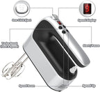 9-Speed Digital Hand Mixer Electric, 400W Powerful DC Motor Low Noise, Baking Mixer Handheld with Snap-On Storage Case, 5x Stainless Steel Accessories, Flat Beaters, Dough Hooks, Whisk