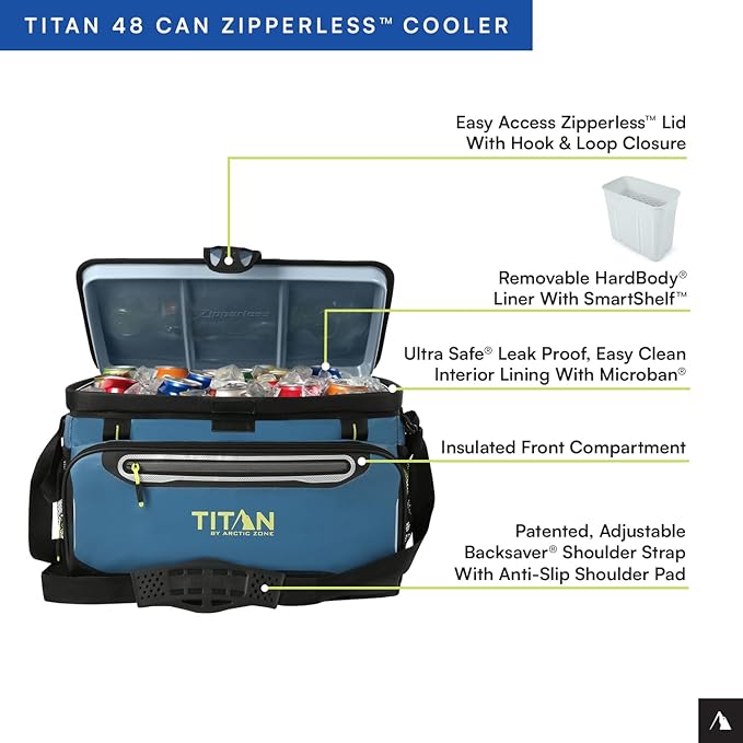 Titan by Arctic Zone 30 Can Zipperless Soft Cooler with HardBody Liner
