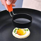 6 Pcs Professional Egg Ring Pancake Ring Set,8" Large Omelette Ring,6" Pancake Ring,4" Round Egg Ring, Non-stick Stainless Steel Egg Cooking Rings Set for Griddle Frying Eggs with Silicone Handle