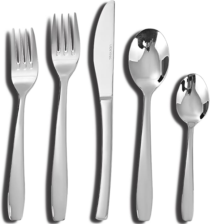 Silverware Set, 30-Piece Flatware Set Cutlery Set Premium 18/10 Stainless Steel,Including Steak Knife Fork and Spoon,Dishwasher Safe,for Home Kitchen Restaurant Wedding