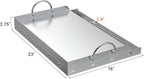 only fire Universal Stainless Steel Cooking Griddle, Flat Top Plate Insert with Grease Groove and Handles for Gas and Charcoal Grills, Tailgating, Camping and Parties, 23" x 16"