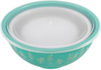 Camco Nesting Bowl Set with Lids - Features Life is Better at The Campsite Design - Camping Dishware Set Includes 4 Durable Melamine Bowls with 4 Plastic Lids - Camping Kitchen Essentials(53451)