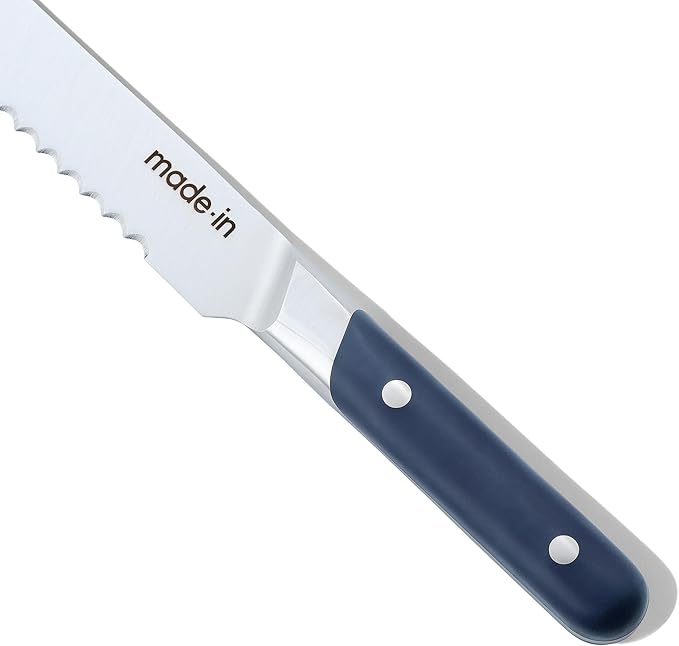 Made In Cookware - 9" Inch Bread Knife France - Full Tang With Harbour Blue Handle