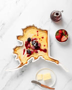 Alaska Shaped Baking Dish Serving Platter or Decorative Tray Charming Porcelain Bakeware Oven Microwave and Dishwasher Safe