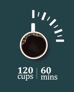 120 Cup Large Coffee Urn with Double Wall Insulation, 18L/4.8 Gallon Stainless Steel Commercial Electric Coffee Dispenser with Hot Drinks and Hot Water, for Weddings, Parties, Catering, and Buffets