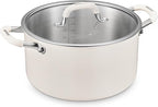 8 Quart Pot with Lid, BEZIA Tri-Ply Stainless Steel Stock Pots, Large Cooking Pots with Silicone Handle, Soup Pot for Induction Cooktop, Compatible with All Cooktops, Dishwasher Safe
