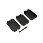 CURRENT Cast Iron Sizzle Plates 3-Piece Set - Deep Pan, Shallow Pan, Grill Pan with Removable Handle, Pre-Seasoned, Heat Retention, Compatible Model P Pizza Oven