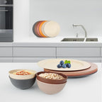 greenandlife 24oz/4PCS Wheat Straw Cereal Bowls, Lightweight Unbreakable Noodle Fruit Soup Rice Bowls Dishwasher Microwave Safe Bowl Sets, Non-toxin, BPA Free, Earth Tone