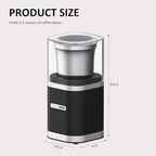 Coffee Bean Grinder Electric, Espresso Grinder for Home Use with Removable Stainless Steel Bowl, 12-Cups Coffee Bean Capacity w/Cleaning Brush (Black)