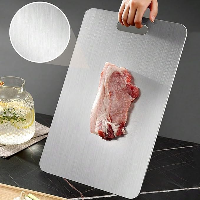 Titanium Cutting Board - 2025 New Upgrade 100% Pure Titanium Cutting Boards For Kitchen, 1 Pack Double-sided food-grade Cutting Board For Cutting Meats, Fruits And Vegetables (18"L x 12"W)
