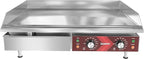 Commercial Electric Griddle 29 Inch Large Countertop Griddle Non-Stick Flat Top Grill Stainless Steel Teppanyaki Griddle with Adjustable Temperature 90℉-575℉ for Restaurant Use 240V 3500W