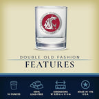 Heritage Pewter Washington State Double Old Fashion | Double Rocks Glass 14 OZ for Liquor | Expertly Crafted Pewter Glass