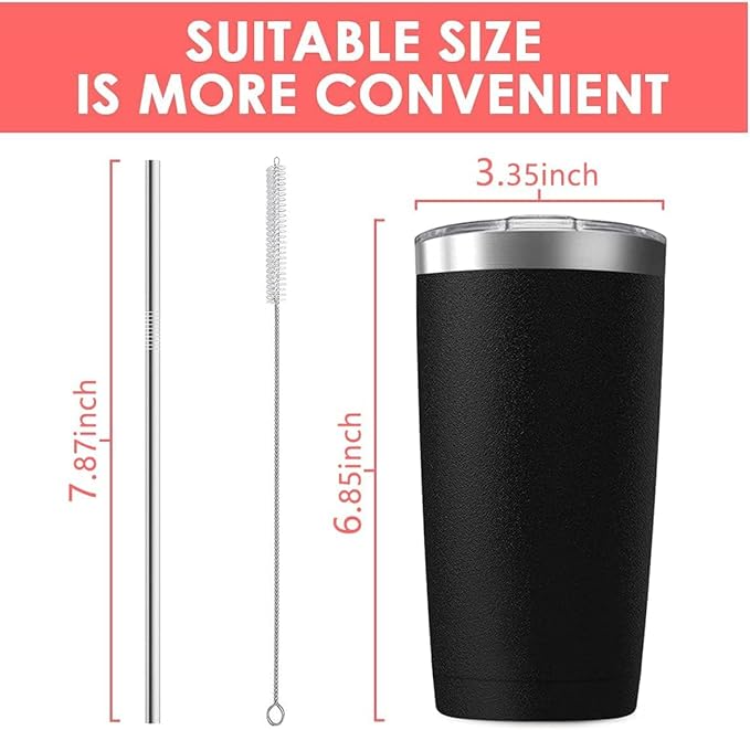25 pack 20 oz Stainless Steel Insulated Tumbler with Straw and Lid, Double Wall Travel Coffee Mug Vacuum Insulated Bulk Tumbler, Suitable for Vehicle Cup Holders White