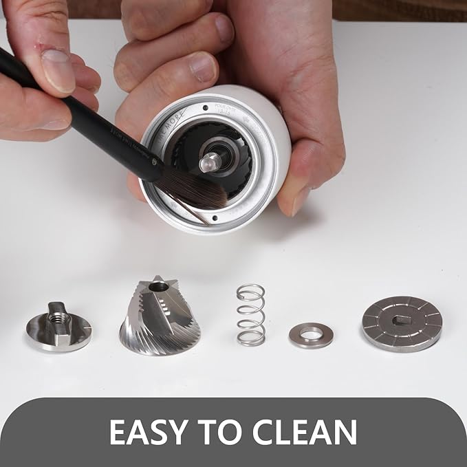 TIMEMORE Manual Coffee Grinder CNC Stainless Steel Burr Coffee Grinder with Capacity 20g Chestnut C3S Internal External Adjustable Setting, Double Bearing Positioning for Travel Camping, Home White