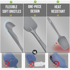 Walfos Silicone Spatula -5 Pieces Heat Resistant Kitchen Spoon Spatulas（600°F), Strong Steel Core and One-Pieces Seamless Design, Prefect for Cooking Mixing Baking - BPA Free and Dishwasher Safe,Gray