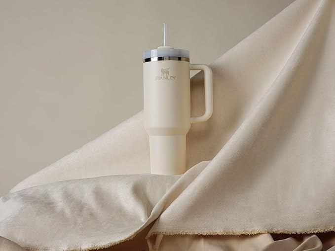 STANLEY Quencher H2.0 Tumbler with Handle and Straw 40 oz | Flowstate 3-Position Lid | Cup Holder Compatible for Travel | Insulated Stainless Steel Cup | BPA-Free | Cream 2.0