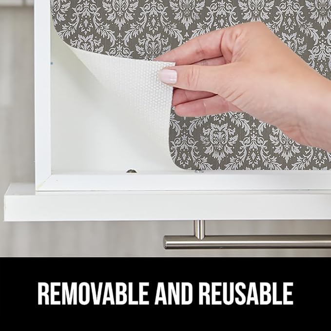 GORILLA GRIP DripGuard Drawer and Shelf Liner for Cabinet, 20x240 Inch, Slip Resistant Non Adhesive Protection for Kitchen, BPA Free Smooth Surface Plastic Liners for Cabinets, Drawers, Beige Cream