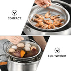 2Pcs Stainless Steel Steamer Basket with Handle - Versatile Food Steaming Rack for Rice Dumplings Vegetables and More Ideal for Home Cooking