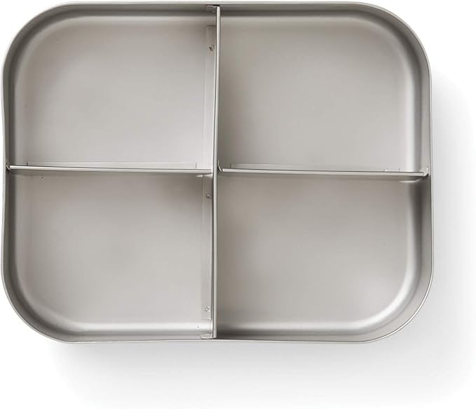 Stainless Steel Bento Box Lunch and Snack Container for Kids and Adults, 4 Sections