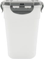 Rachael Ray Leak-Proof Stacking Container Food Storage Bin Set, 30-Piece, Clear with Gray Lids