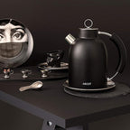 ASCOT Electric Kettle, Electric Tea Kettle Hot Water Kettle Stainless Steel Kettle 1.6L 1500W Retro Tea Heater & Boiling Water, Auto Shut-Off and Boil-Dry Protection (Black)