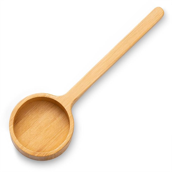 Wooden Coffee Scoop Measuring Scoop for Spices and Glass Jars with Bamboo Lids