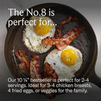 Field Company 10.25-Inch Cast Iron Skillet – Pre-Seasoned Frying Pan for Searing, Baking & Everyday Cooking, Lighter & Easy to Handle, Smooth, Made in USA (No.8, 2–4 Servings)