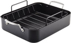 KitchenAid Hard Anodized Roasting Pan/Roaster with Removable Rack, 13 Inch x 15.75 Inch - Matte Black