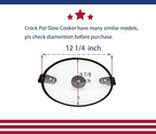 Oval Glass Lid Compatible with Crock Pot 6 Quart Slow Cooker SCCPVL600-S-BR, CPSCVC60LL-S, CPSCVC060LL-BP， Measure your pot per picture to match right lid replacement