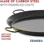 Enameled Paella Pan (Carbon Steel, 36 in - 90 cm (50 Servings))