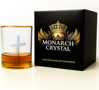 Crucifix Whiskey Glass – Premium Christian Cross Religious Glass, Old Fashioned Glass, Liquor – Luxurious Gold Rim – Home Bar Accessories Ideal for Man Cave, Fun Gift, Christian Gift, Religious Gift