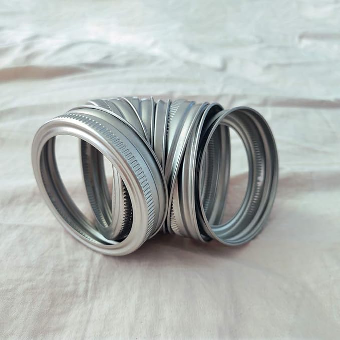 20pcs Rust Resistant Silver Mason Jar Replacement Rings, 87mm Wide Mouth Bands for Canning Lids, Storage (20pcs) (Pack of 2)