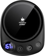 Coffee Mug Warmer - Fastest Heating & Highest Temperature, Coffee Cup Warmer for Desk Auto Shut Off, 4 Temp Settings & 1-12H Timer, Smart Electric Beverage Warmer for Coffee, Tea (Black)