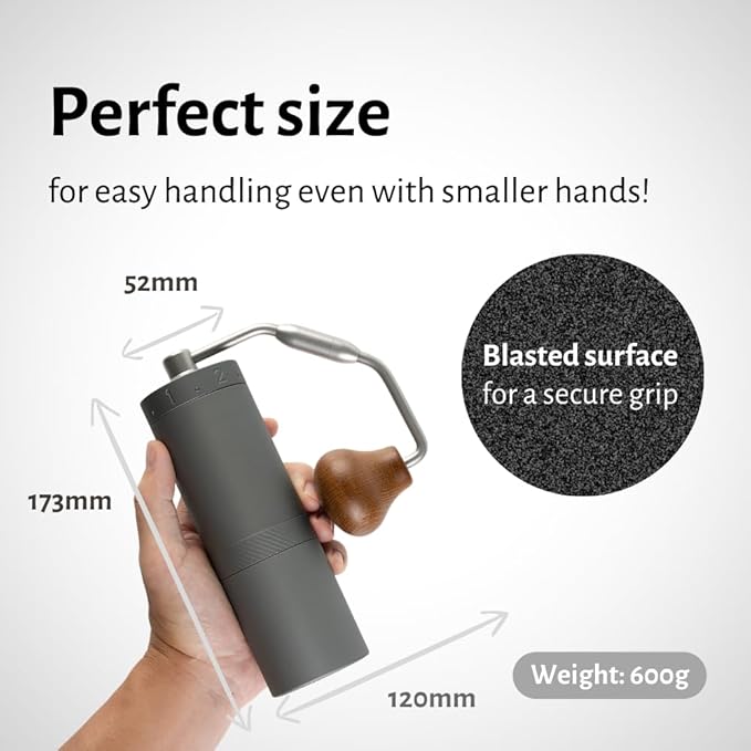 1Zpresso X-Ultra Manual Coffee Grinder-Space Gray, Well-built Sturdy Metal Body, Assembly Stainless Steel Burr, Numerical External Setting, Magnet Catch Cup, Faster Grind Efficiency Portable Mill