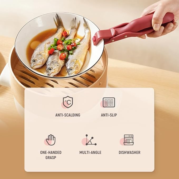 Silicone Non-Slip Heat Insulation Anti-Scald Clip,Multi-Function Anti-Scald Bowl Clip Hot Bowl Dish Plate Gripper Clips,Multi-Purpose Anti-Scald Bowl Holder Clip Tongs Clamp Holder for Kitchen (D Set)