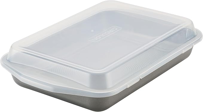 Circulon Total Nonstick Baking Pan With Lid / Nonstick Cake Pan With Lid, Rectangle - 9 Inch x 13 Inch, Gray