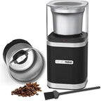 Coffee Bean Grinder Electric, Espresso Grinder for Home Use with Removable Stainless Steel Bowl, 12-Cups Coffee Bean Capacity w/Cleaning Brush (Black)