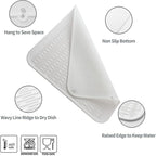 Silicone Dish Drying Mat for Multiple Usage,Easy clean,Eco-friendly,Heat-resistant Silicone Mat for Kitchen Counter or Sink,Refrigerator or Drawer Liner White XL 18 inches x 16 inches