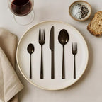 Oxford Silverware Set, 30 Piece Forged Flatware Stainless Steel, Service for 6, for Kitchen, Home, Wedding, Party, Mirror Polished Dishwasher Safe (Black Matte)