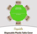 Exquisite 12-Pack Premium Plastic 84-Inch Round Tablecloth, Lime Green