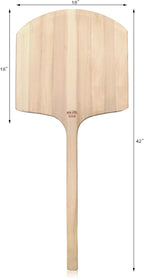 New Star Foodservice 50356 Restaurant-Grade Wooden Pizza Peel, 18" L x 18" W Plate, with 24" L Wooden Handle, 42" Overall Length