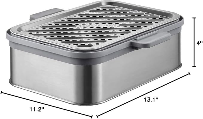 BUYDEEM A501 Stackable Double Tier for Electric Food Steamer, with 18/8 Stainless Steel Tray & Handles, Suitable for G563 One-Touch Vegetable Food Steamer, 11 * 4 Inch