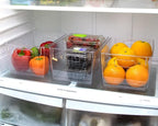 Isaac Jacobs 3-Pack Large Clear Storage Bins with Handles, Plastic Organizer for Home, Room, Office, Fridge, Kitchen/Pantry Non-Slip Container Set, Food Safe, BPA Free (3-Pack, Large)