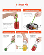 VEVOR Canning Supplies Starter Kit, 9 Pieces Stainless Steel Water Bath Canning Kit for Beginners, Canning Tools Set: Rack, Ladle, Measuring Spoon, Funnel, Tongs, Jar Lifter, Jar Wrench