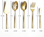 Large Hostess Serving Utensils Set, Stainless Steel Heavy Duty Hammered Serving spoons, Slotted Spoons, Serving Fork, Cake Server, Butter Knife, Dishwasher Safe (Gold)