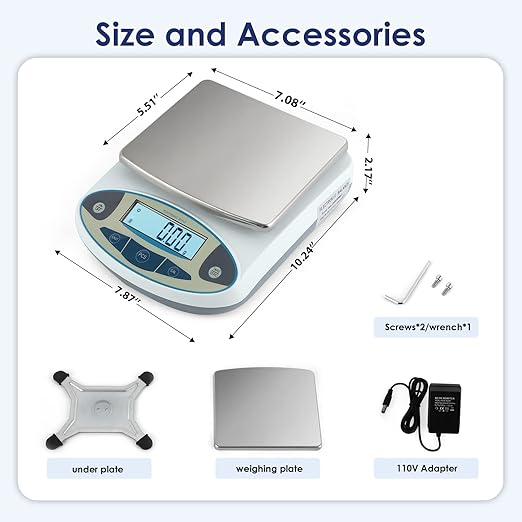 CGOLDENWALL Precision Lab Scale Digital Analytical Balance Laboratory Balance Jewelry Scale Scientific Scale 0.01g Accuracy 110V (5000g, 0.01g)