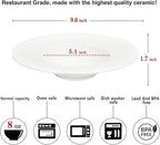 Ceramic Wide Rimmed Soup Plate, Soup Bowl 8 oz, Pasta Bowl Set of 4, White Shallow Bowl Plate with Rim, Best choice for high-end restaurants, hotels, and foodies, 9.6 Inch Coil relief