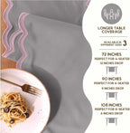 Folkulture Table Runner | Table Runners 72 inches Long | Scallop Table Runner for Farmhouse Decor or Boho Decor | Purple Table Runners for Dining Room Table Decor | Table Decorations for Party