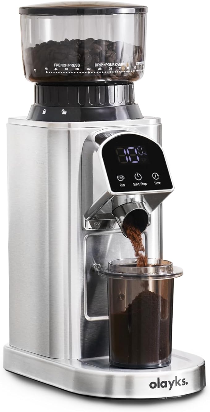 Conical Burr Coffee Grinder Electric Coffee Bean Grinder with 48 Precise Settings, Anti-Static Coffee Grinders for Home Use, Adjustable Conical Burr Mill for Espersso/Drip/French Press